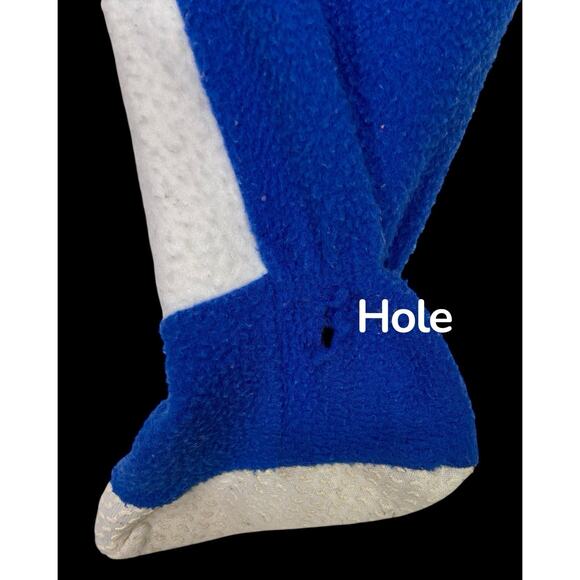 Vintage Barney Dinosaur Footed Zip Up Pajamas 90's Football 3T Lyons Group Flaws - Picture 10 of 13